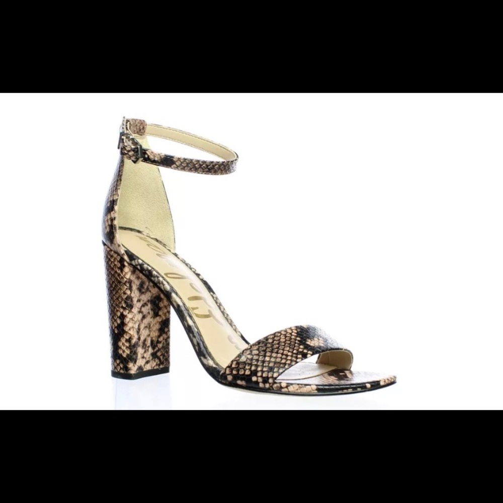 Sam Edelman Womens Yaro Brown Ankle Strap Heels